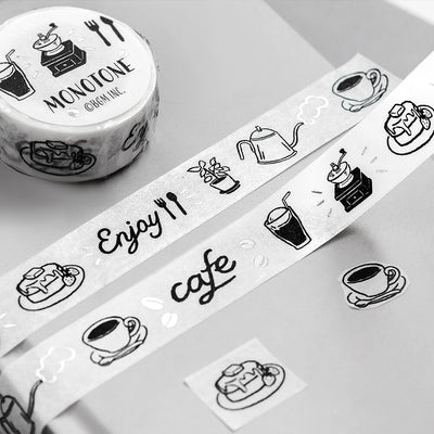 BGM Monotone Silver Foil Washi Tape - Cafe BM-SAG019