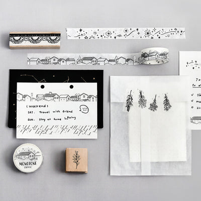 BGM Monotone Silver Foil Washi Tape - Flower