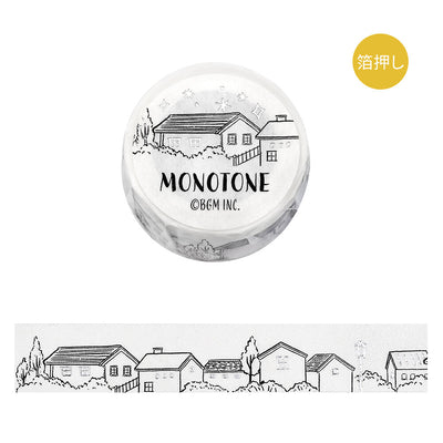 BGM Monotone Silver Foil Washi Tape - Cityscape BM-SAG022