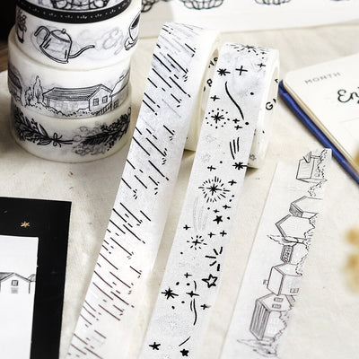 BGM Monotone Silver Foil Washi Tape - Rain