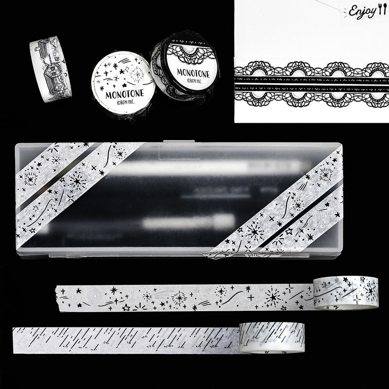 BGM Monotone Silver Foil Washi Tape - Rain