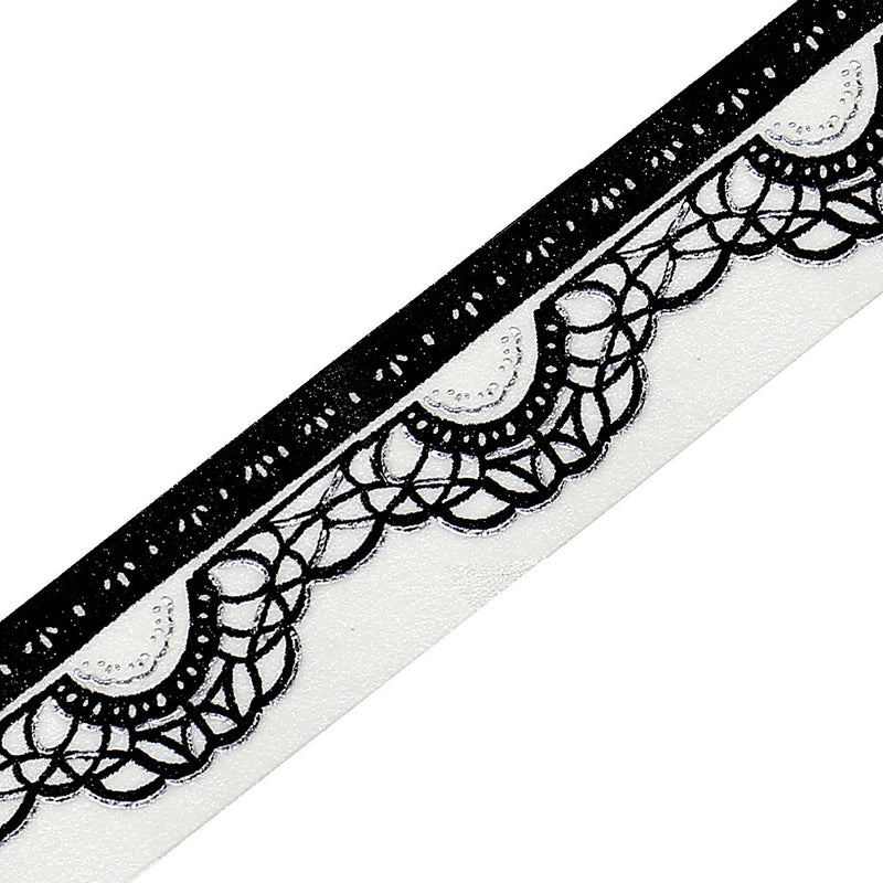 BGM Monotone Silver Foil Washi Tape - Lace BM-SAG024