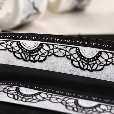 BGM Monotone Silver Foil Washi Tape - Lace