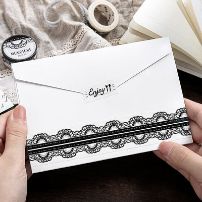 BGM Monotone Silver Foil Washi Tape - Lace