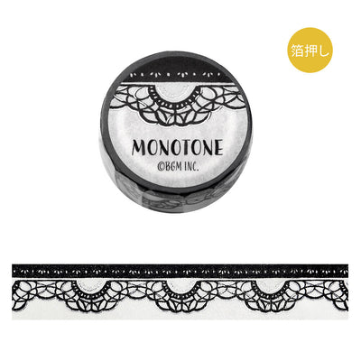 BGM Monotone Silver Foil Washi Tape - Lace BM-SAG024