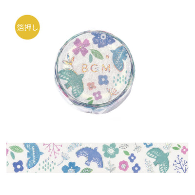 BGM Nordic Forest Holographic Foil Washi Tape - Singing Birds BM-SAG025