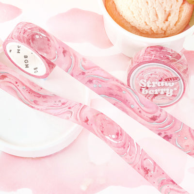 BGM We Love ICE Silver Foil Washi Tape - Strawberry BM-SAG033