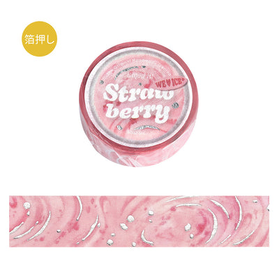 BGM We Love ICE Silver Foil Washi Tape - Strawberry BM-SAG033