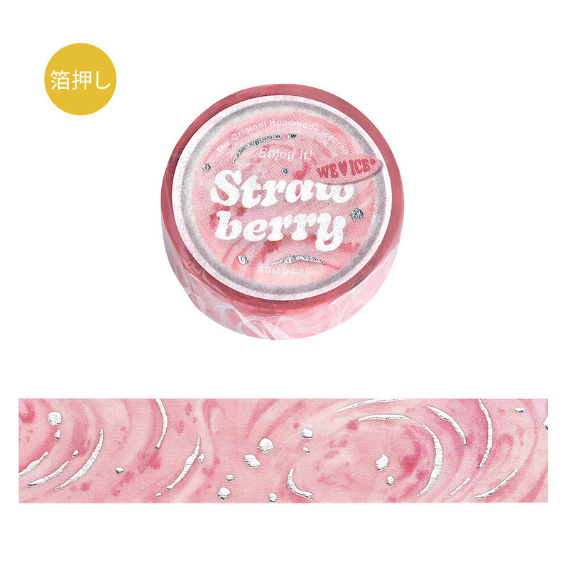 BGM We Love ICE Silver Foil Washi Tape - Strawberry BM-SAG033