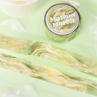 BGM We Love ICE Gold Foil Washi Tape - Matcha Marble BM-SAG035