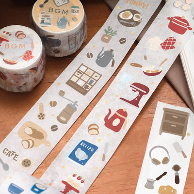 BGM Open Today Washi Tape - Coffee