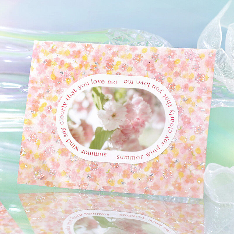 BGM Dreamy Scenery Silver Foil Washi Tape - Cherry Blossom
