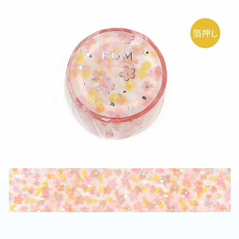 BGM Dreamy Scenery Silver Foil Washi Tape - Cherry Blossom BM-SDG008