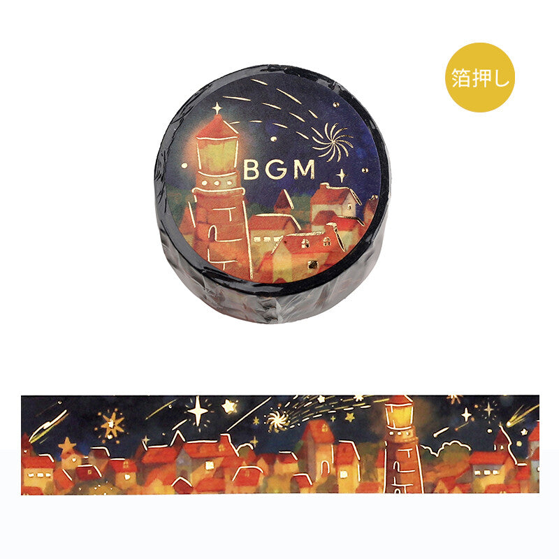 BGM Night of Shooting Stars Gold Foil Washi Tape - Warm Light BM-SDG013