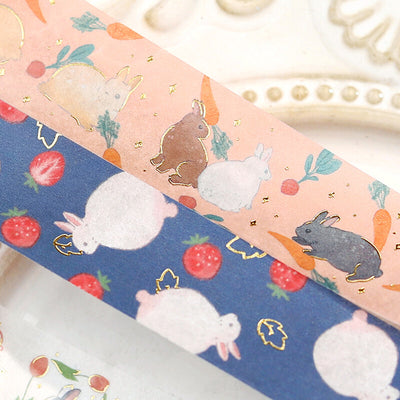 BGM Rabbit Country Gold Foil Washi Tape - 3 O'clock Snack