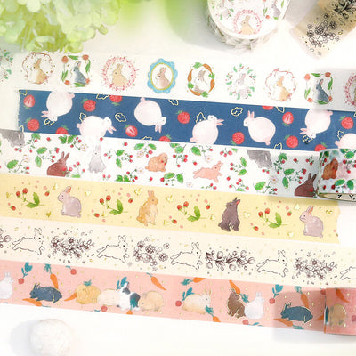 BGM Rabbit Country Gold Foil Washi Tape - Forest
