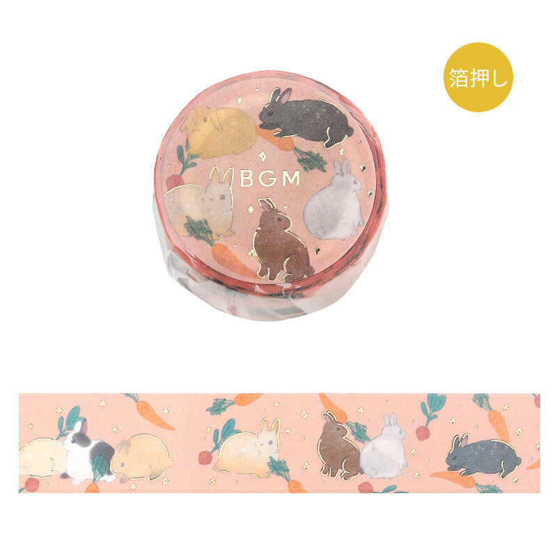 BGM Rabbit Country Gold Foil Washi Tape - 3 O&