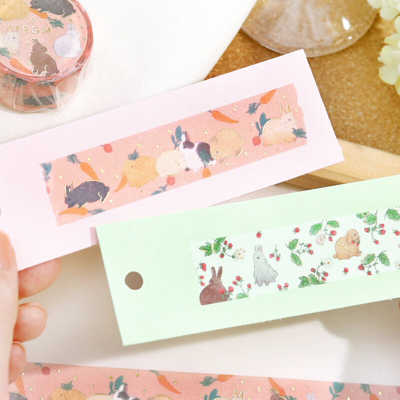 BGM Rabbit Country Gold Foil Washi Tape - Forest