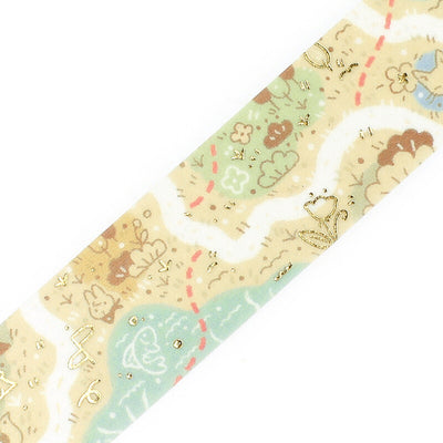 BGM Mysterious Journey Gold Foil Washi Tape - Map BM-SDG044