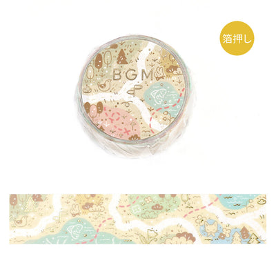 BGM Mysterious Journey Gold Foil Washi Tape - Map BM-SDG044