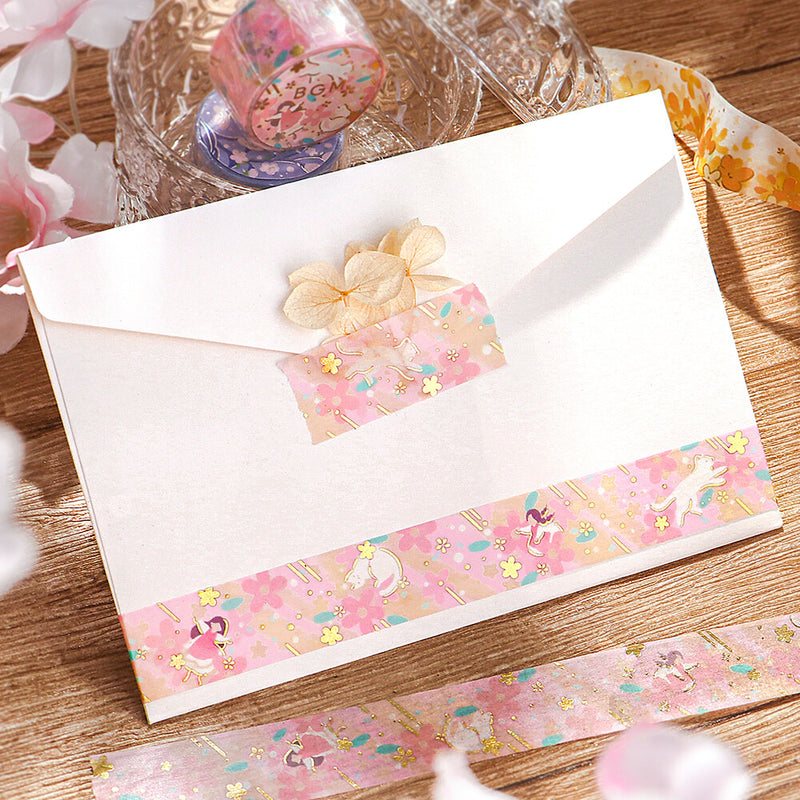 BGM Flower Story Gold Foil Washi Tape - Plum Blossom