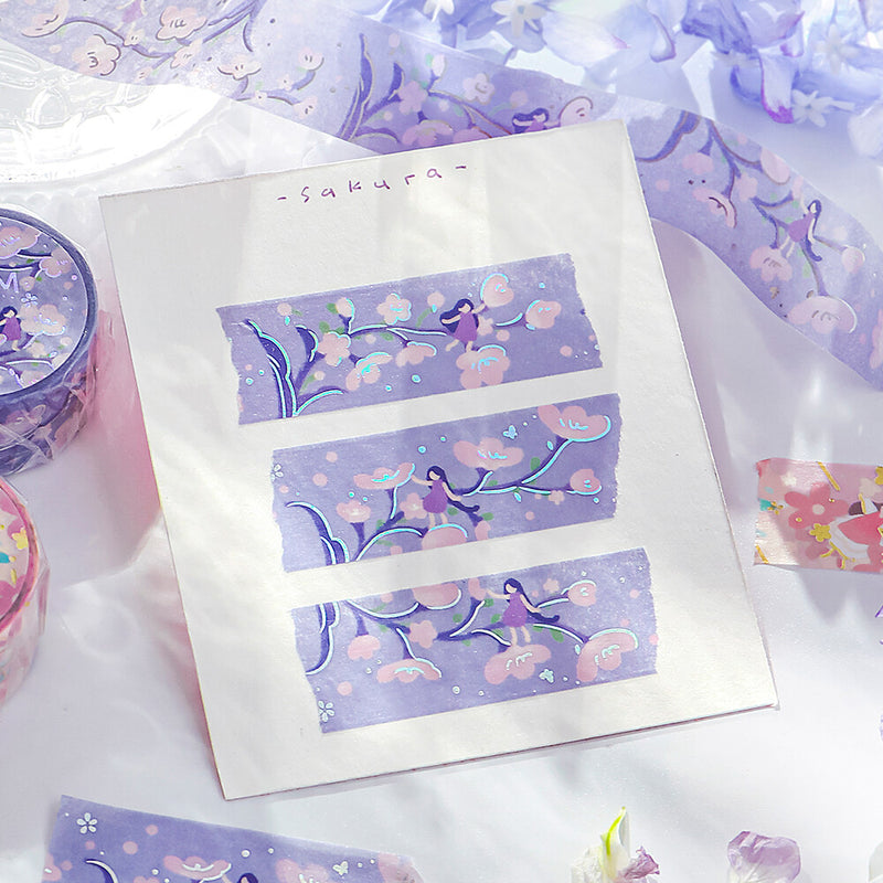 BGM Flower Story Holographic Foil Washi Tape - Light Purple BM-SDG051