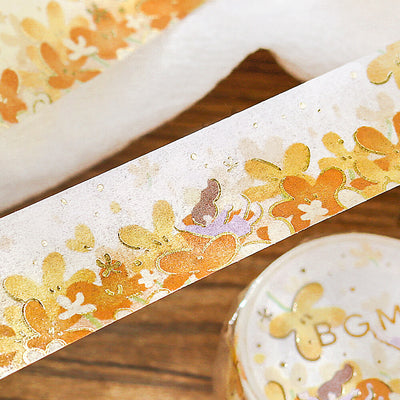 BGM Flower Story Gold Foil Washi Tape - Flower Snowstorm BM-SDG052