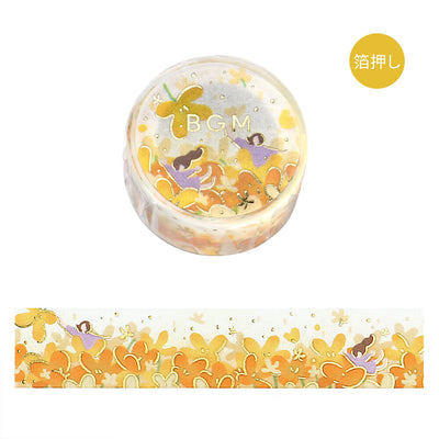 BGM Flower Story Gold Foil Washi Tape - Flower Snowstorm BM-SDG052