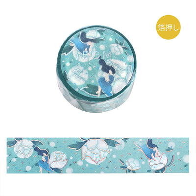 BGM Flower Story Holographic Foil Washi Tape - Blue Dream BM-SDG053