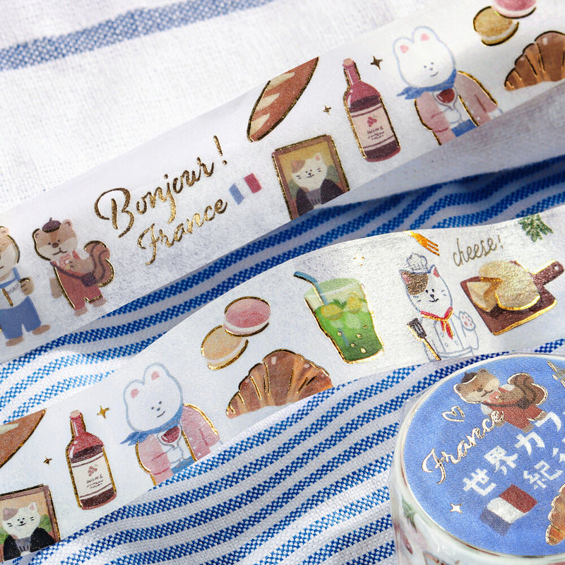 BGM Cafes in the World Gold Foil Washi Tape - France BM-SDG055