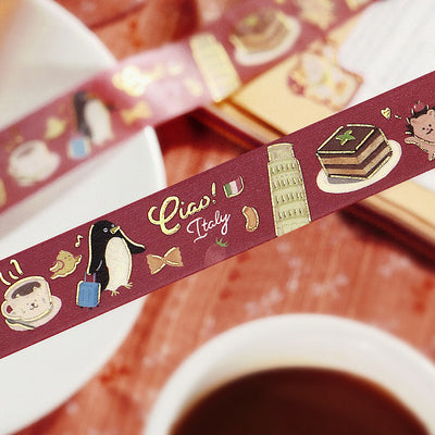 BGM Cafes in the World Gold Foil Washi Tape - Italy BM-SDG057