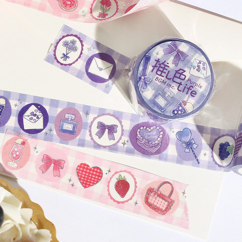 BGM Favorite Color Life Holographic Foil Washi Tape - Pink