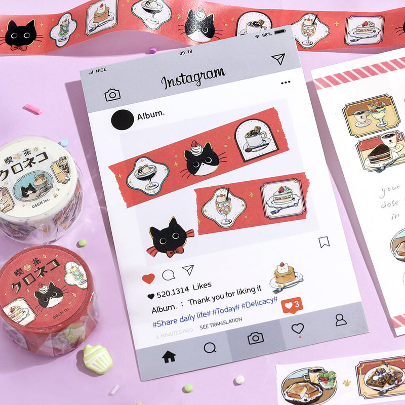 BGM Kuroneko Cafe Gold Foil Washi Tape - Frame BM-SDG085