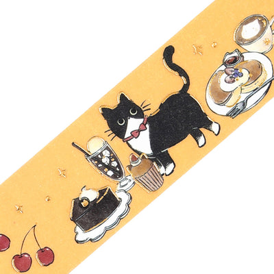 BGM Kuroneko Cafe Gold Foil Washi Tape - Dessert Time BM-SDG088