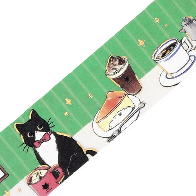 BGM Kuroneko Cafe Gold Foil Washi Tape - Table BM-SDG090