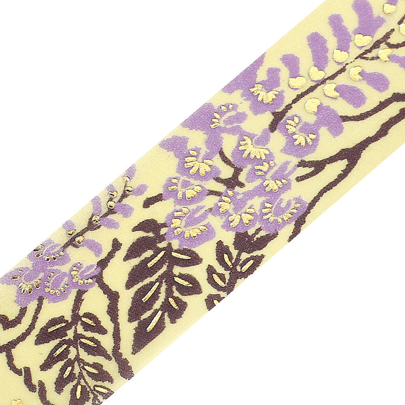 BGM Flower Record Gold Foil Washi Tape - Wisteria BM-SDG101