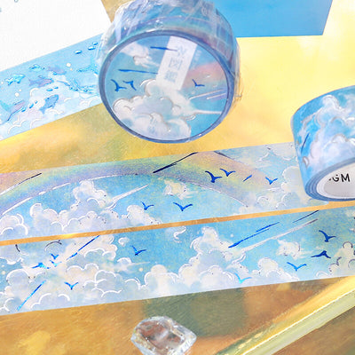 BGM Sky Illustration Book Two Color Foil Washi Tape - Sunny Sky BM-SDWG001