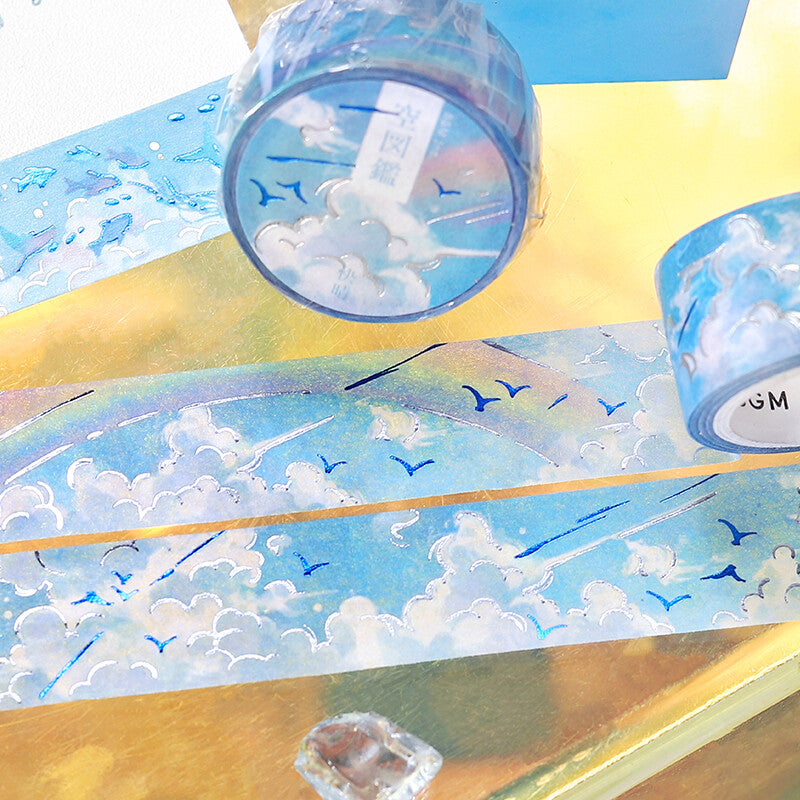 BGM Sky Illustration Book Two Color Foil Washi Tape - Sunny Sky BM-SDWG001