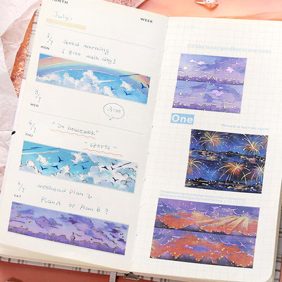 BGM Sky Illustration Book Foil Washi Tape - Sunny Sky