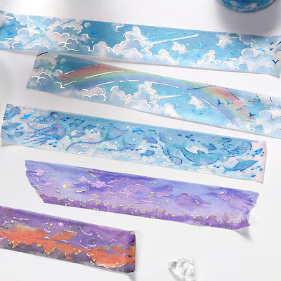 BGM Sky Illustration Book Foil Washi Tape - Sunny Sky