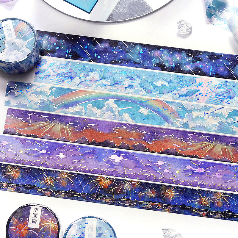 BGM Sky Illustration Book Foil Washi Tape - Sunny Sky