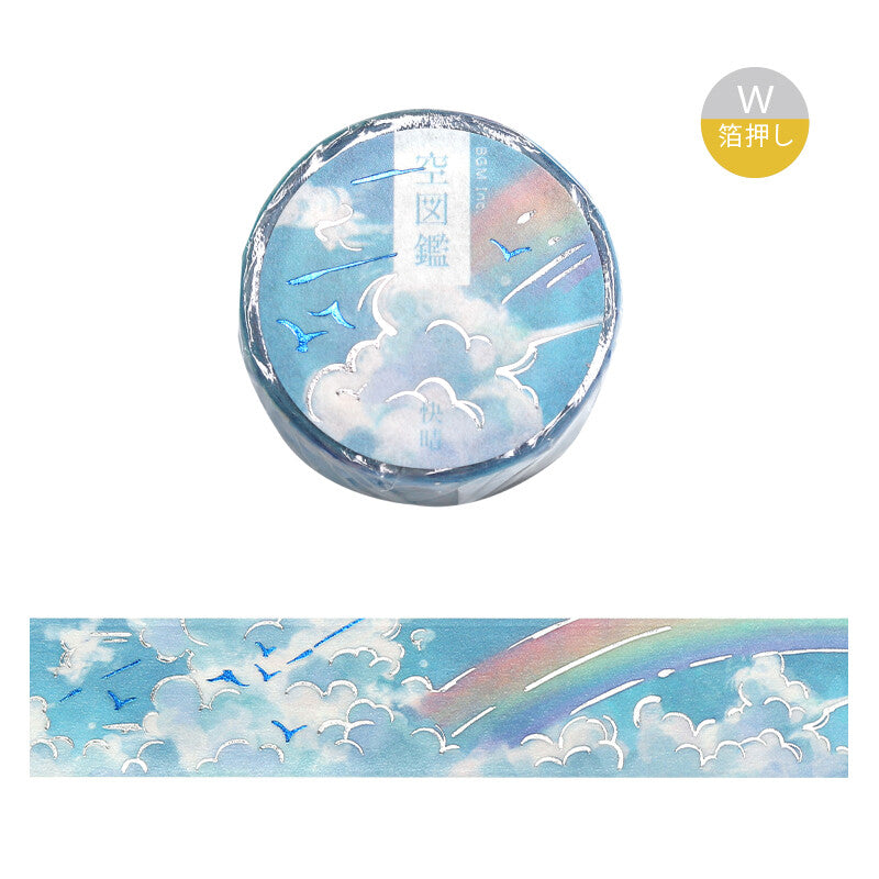 BGM Sky Illustration Book Two Color Foil Washi Tape - Sunny Sky BM-SDWG001