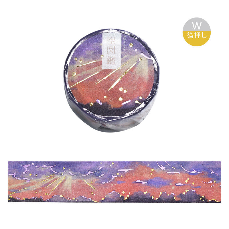 BGM Sky Illustration Book Foil Washi Tape - Dusk BM-SDWG003