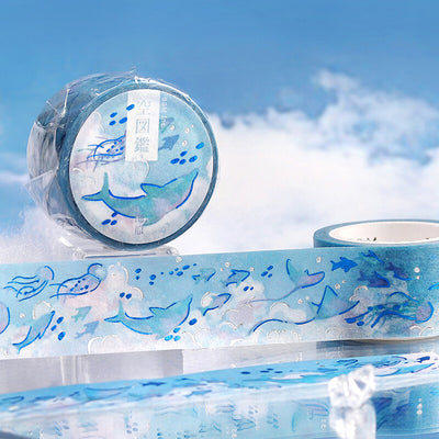 BGM Sky Illustration Book Foil Washi Tape - Sea BM-SDWG005