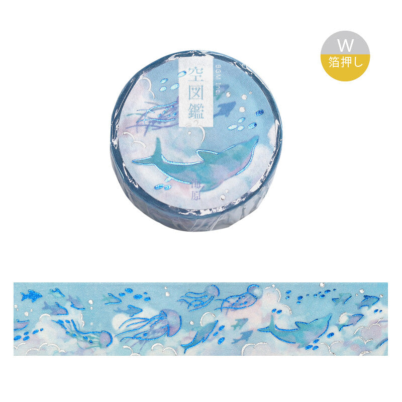 BGM Sky Illustration Book Foil Washi Tape - Sea BM-SDWG005