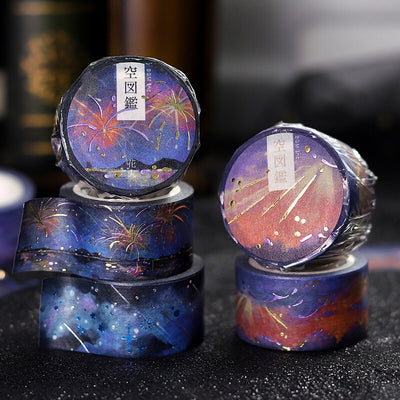 BGM Sky Illustration Book Foil Washi Tape - Fireworks