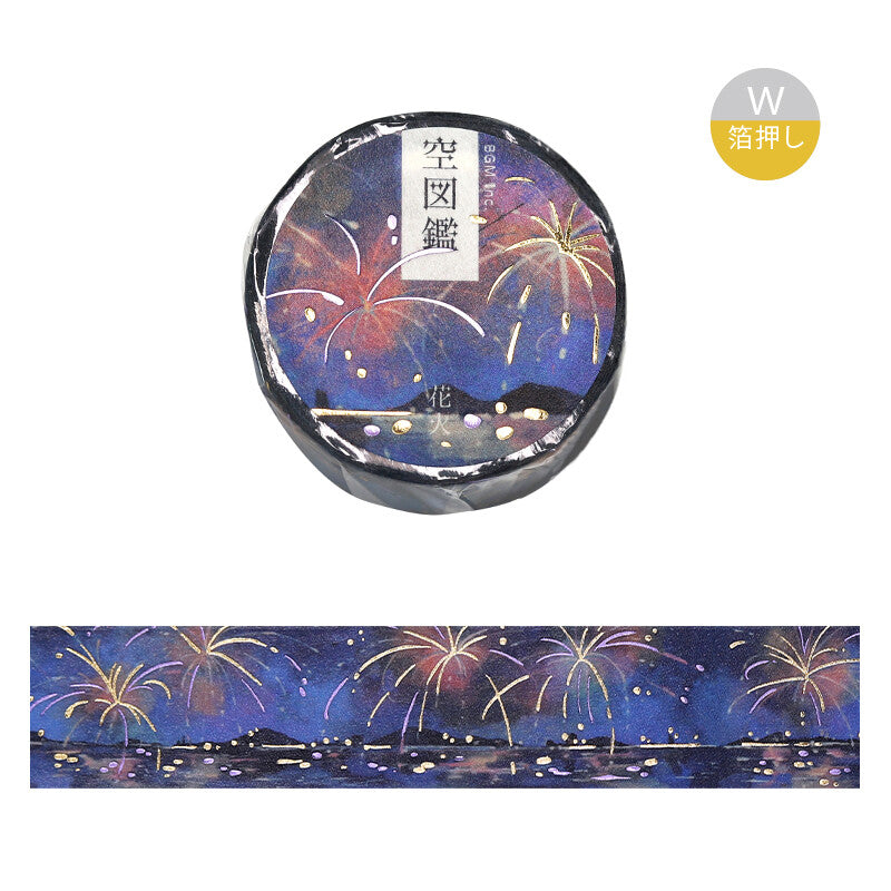 BGM Sky Illustration Book Foil Washi Tape - Fireworks BM-SDWG006