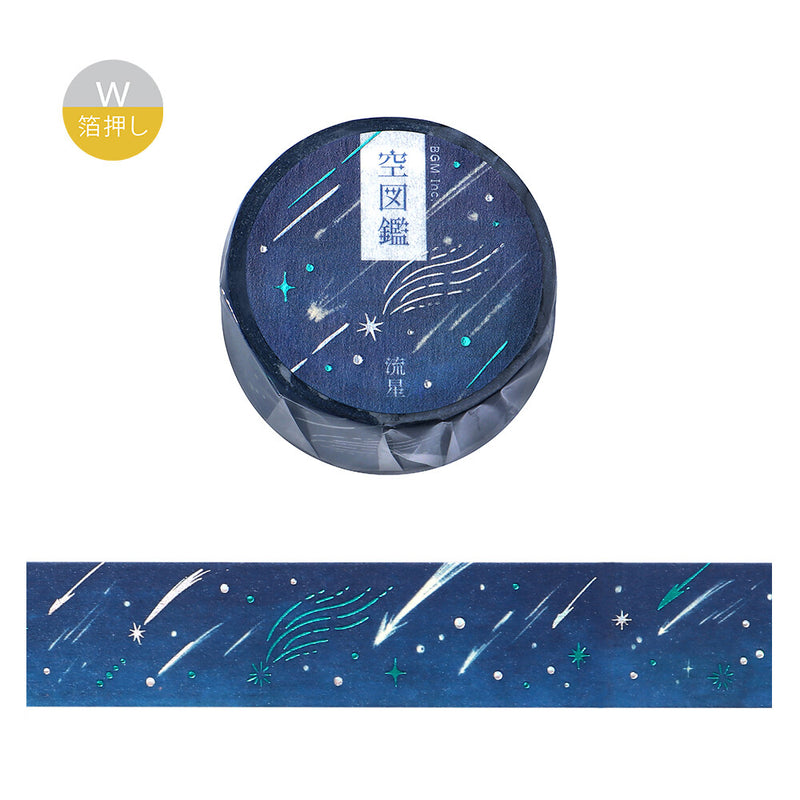 BGM Sky Illustration Book Foil Washi Tape - Meteor BM-SDWG009