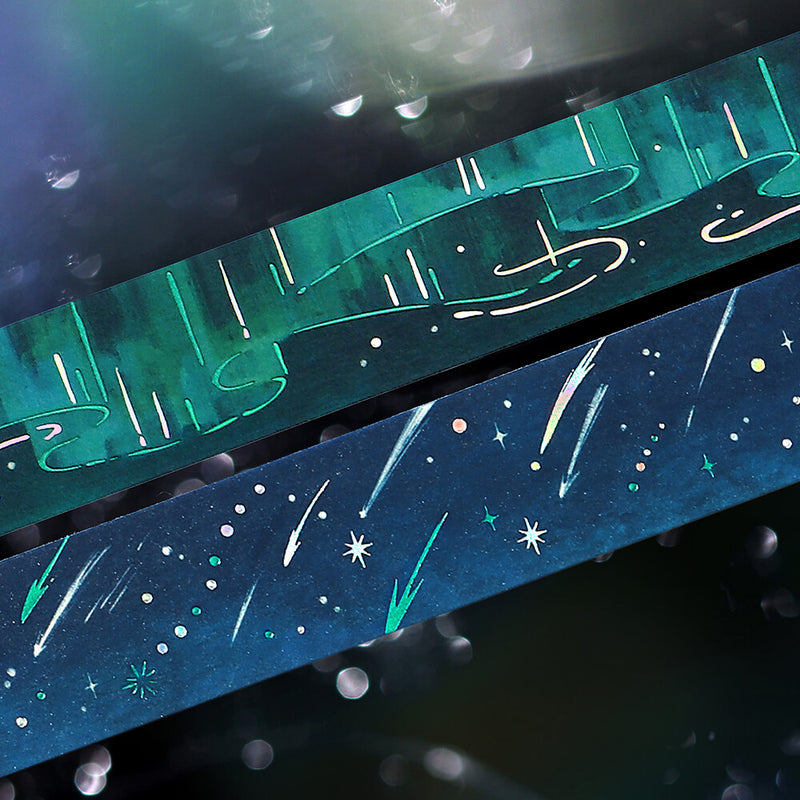 BGM Sky Illustration Book Foil Washi Tape - Aurora