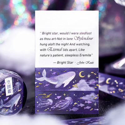 BGM Sky Illustration Book Foil Washi Tape - Yonagi BM-SDWG011
